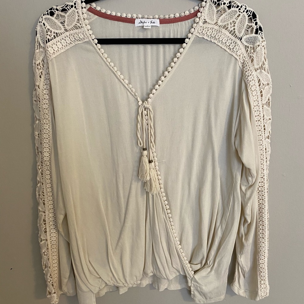 Ivory crochet blouse
